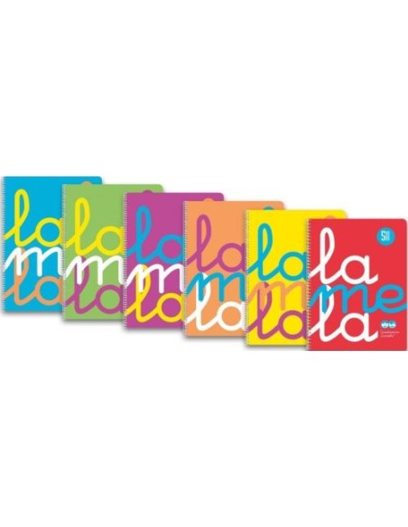 PACK 6 CUADERNO ESPIRAL 4º 80H 90G 5MM CUADROVIA PP SURTIDO